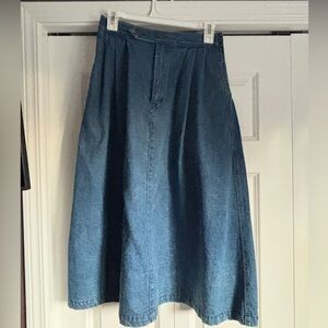 80s Vintage Gloria Vanderbilt A-Line Blue Denim Skirt